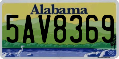 AL license plate 5AV8369