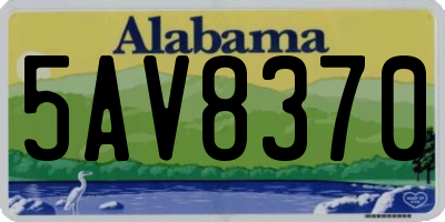 AL license plate 5AV8370