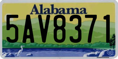 AL license plate 5AV8371