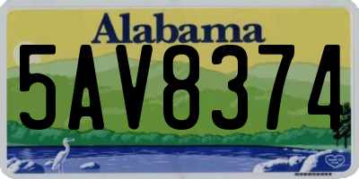 AL license plate 5AV8374