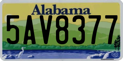 AL license plate 5AV8377