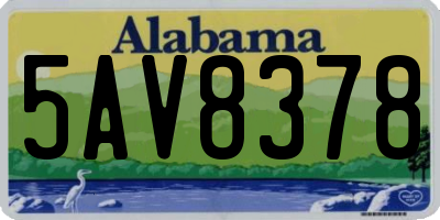 AL license plate 5AV8378