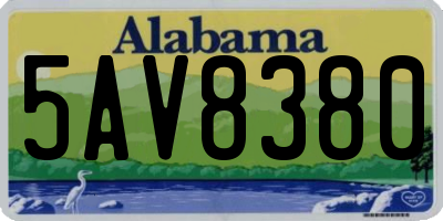 AL license plate 5AV8380