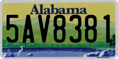 AL license plate 5AV8381
