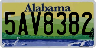 AL license plate 5AV8382