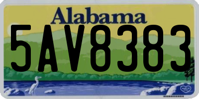 AL license plate 5AV8383