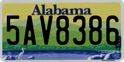 AL license plate 5AV8386