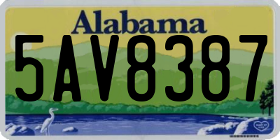 AL license plate 5AV8387