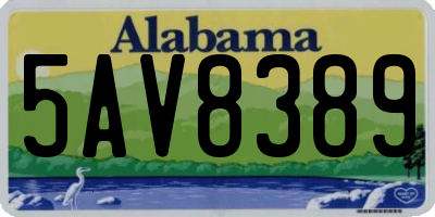 AL license plate 5AV8389