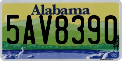 AL license plate 5AV8390
