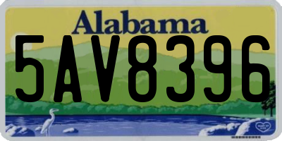 AL license plate 5AV8396