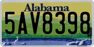 AL license plate 5AV8398
