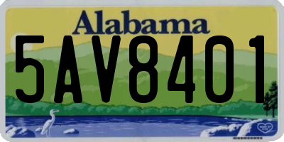 AL license plate 5AV8401