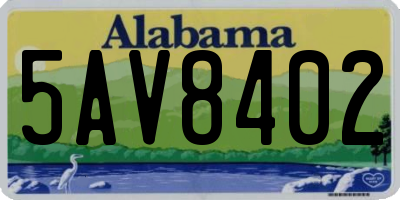 AL license plate 5AV8402