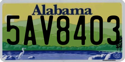 AL license plate 5AV8403