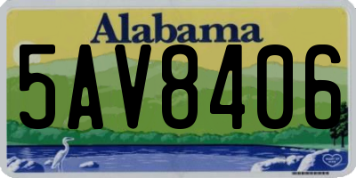 AL license plate 5AV8406