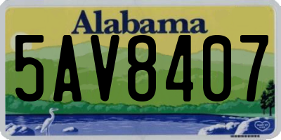 AL license plate 5AV8407