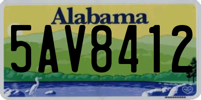 AL license plate 5AV8412