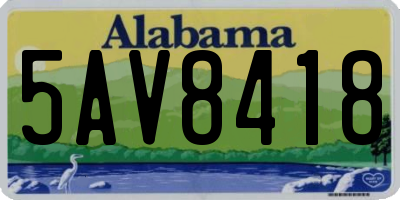 AL license plate 5AV8418