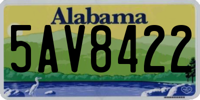 AL license plate 5AV8422