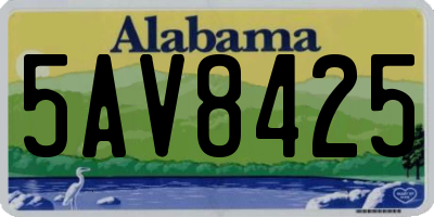 AL license plate 5AV8425