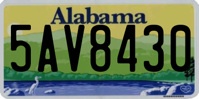 AL license plate 5AV8430