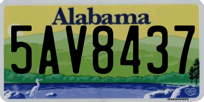 AL license plate 5AV8437