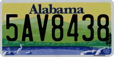 AL license plate 5AV8438