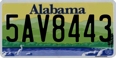 AL license plate 5AV8443