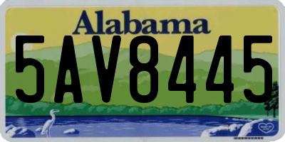 AL license plate 5AV8445