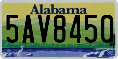 AL license plate 5AV8450