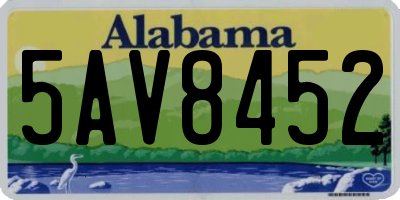 AL license plate 5AV8452