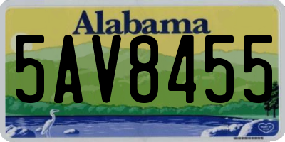 AL license plate 5AV8455