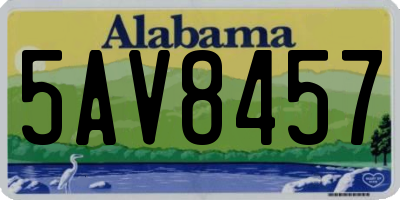 AL license plate 5AV8457
