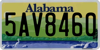 AL license plate 5AV8460