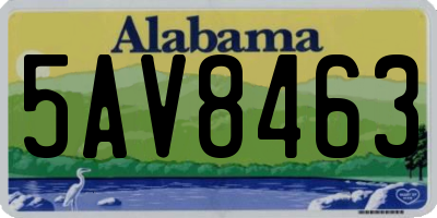 AL license plate 5AV8463