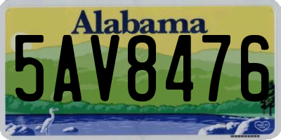 AL license plate 5AV8476
