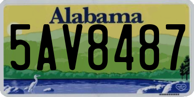 AL license plate 5AV8487