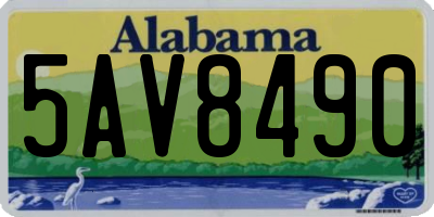 AL license plate 5AV8490