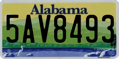 AL license plate 5AV8493
