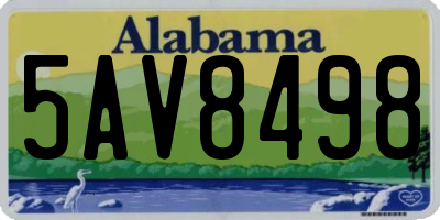 AL license plate 5AV8498