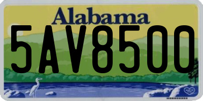 AL license plate 5AV8500
