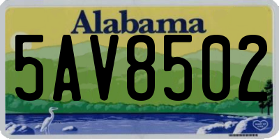 AL license plate 5AV8502