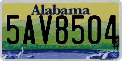 AL license plate 5AV8504