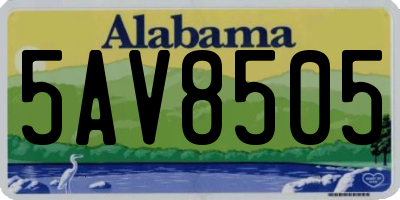 AL license plate 5AV8505