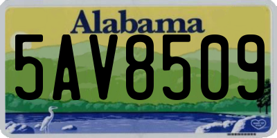 AL license plate 5AV8509