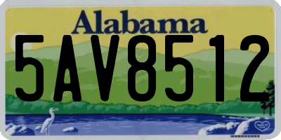 AL license plate 5AV8512