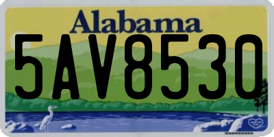 AL license plate 5AV8530