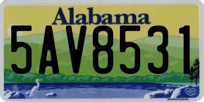 AL license plate 5AV8531