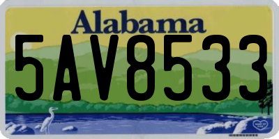AL license plate 5AV8533